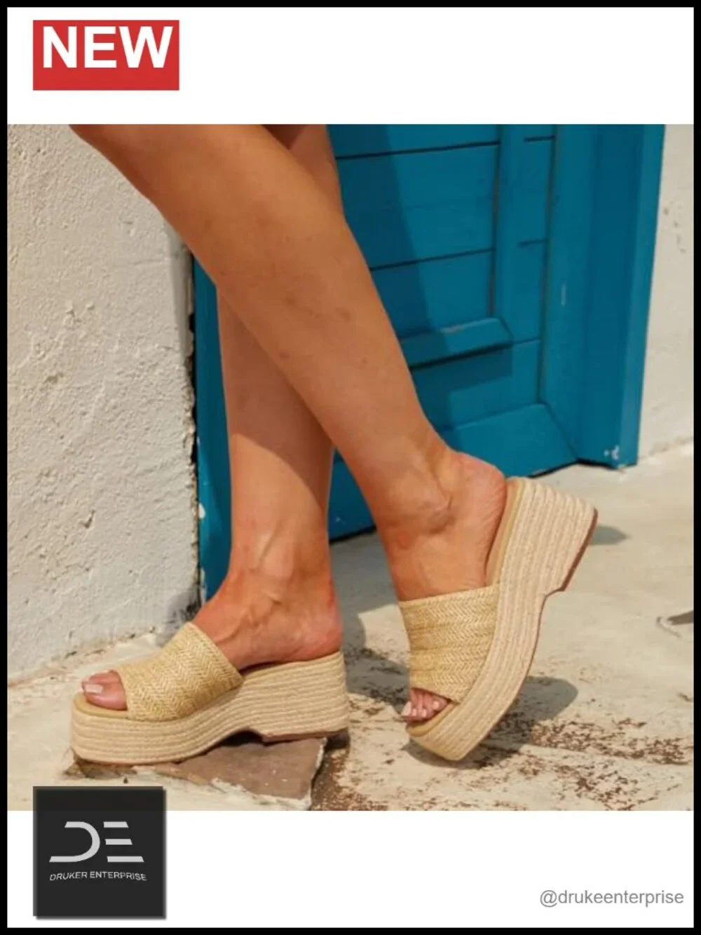 Platform Slip On Espadrille Sandals Wedge Flatform Open Toe Bohemian Summer